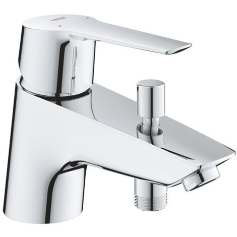 Grohe – Mitigeur de baignoire chromé monotrou – Finition métal – Levier métallique – Limiteur de débit ajustable – 23229002