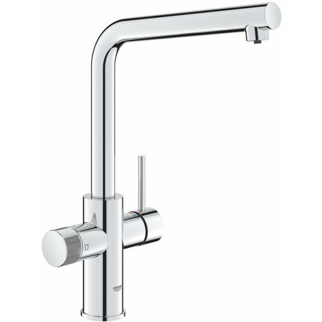 Grohe – Mitigeur de cuisine 30600000 – Filtration mécanique – Chrome – Bec en L avec angle de rotation 150° – Installation monotrou rapide - G30600000