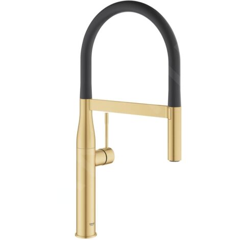 Grohe – Mitigeur de cuisine monocommande Cool Sunrise brossé – Bec orientable 360° – Cartouche céramique 28 mm – Douchette SpeedClean - 30294GN0
