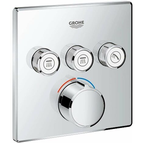 Grohe – Mitigeur de douche encastré 3 sorties – Finition chrome – Installation rapide avec technologie QuickFix – 29149000
