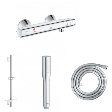 GROHE Mitigeur de douche Precision Trend avec douchette 1jet Vitalio Get Stick, barre de douche et flexible 175cm