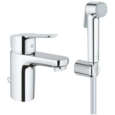 Grohe – Mitigeur de lavabo avec douchette de bidet – Finition chrome durable – Montage monotrou – Cartouche céramique 35 mm – Limiteur de débit 4 l/min – 23757000