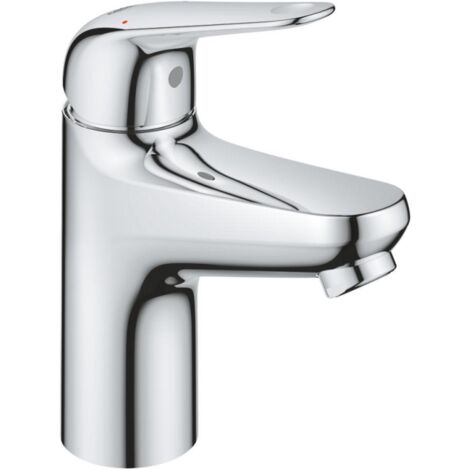 Grohe – Mitigeur de lavabo avec vidage push open chromé – Monotrou sur plage – Cartouche céramique 28 mm – Débit 5L/min – Installation rapide