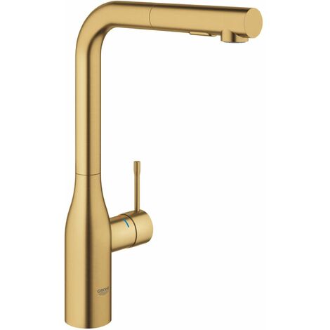 Grohe – Mitigeur monocommande cuisine avec douchette extractible – Finition Cool sunrise Brossé – Bec haut 360° – Montage monotrou rapide - 30270GN0