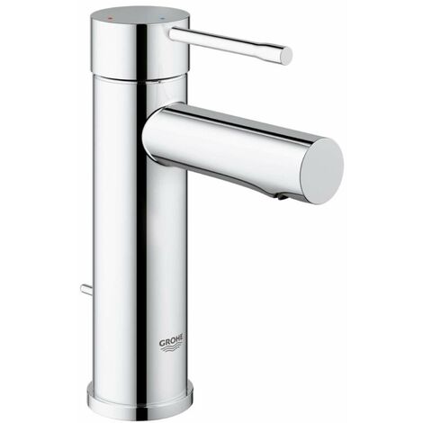 Grohe – Mitigeur de lavabo monocommande S-Size – Finition chromée – Hauteur 17 cm – Cartouche céramique 28 mm – Économie d'énergie position intermédiaire