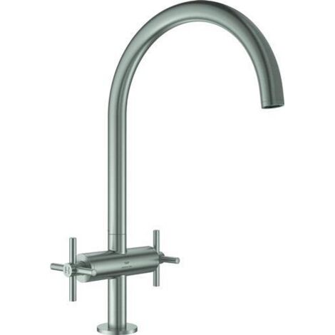 GROHE Mitigeur d'évier 2 trous Atrio 30609 bec C supersteel, 30609DC0