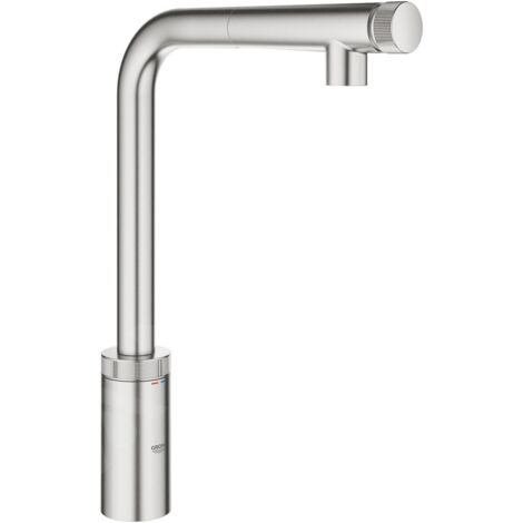 Grohe – Mitigeur d'évier avec douchette extractible – Technologie SmartControl – Débit 10 l/min – Rotation 140° – Installation QuickFix Plus