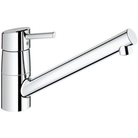 Grohe – Mitigeur d’évier chrome – Bec bas pivotant 140° – Cartouche céramique SilkMove 35 mm – Installation rapide – 32659001