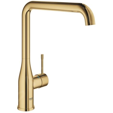 Grohe – Mitigeur monocommande évier – Finition Cool Sunrise – Bec en 'L' haut – Cartouche céramique 28mm – Montage rapide avec flexibles souples - 30269GL0