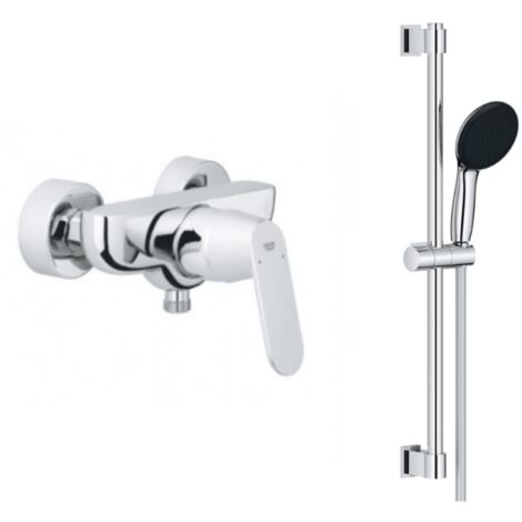 Grohe - Mitigeur Douche Mécanique Eurosmart avec Ensemble barre de douche 2 jets Tempesta 100 - chrome