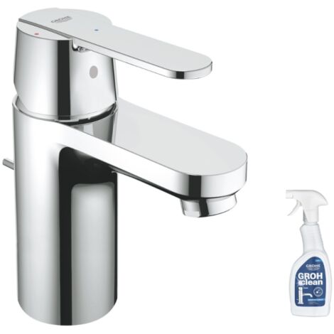 GROHE Mitigeur lavabo Get taille S avec tirette Chromé avec nettoyant GrohClean