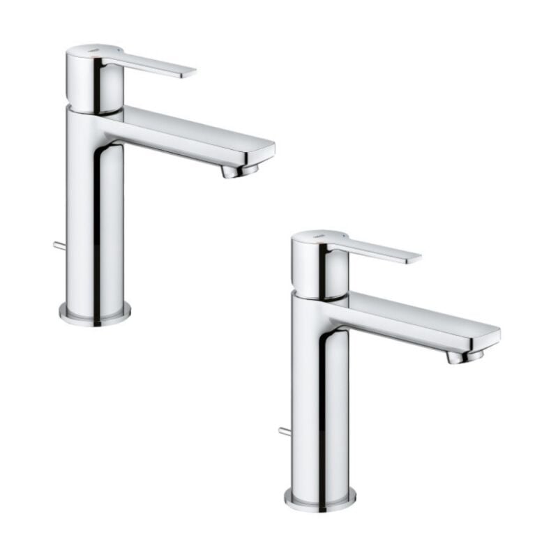 Grohe - Lot de 2 mitigeurs lavabo Lineare s avec tirette