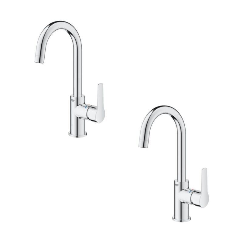 Grohe - Lot de deux Mitigeurs lavabo bec de cygne Start 2021 l avec vidage