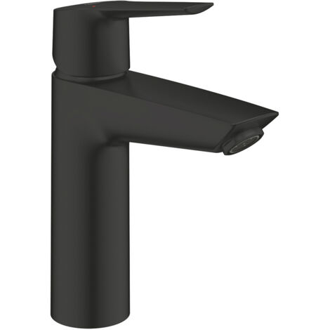 Grohe – Mitigeur lavabo monocommande noir mat – Système QuickFix pour installation rapide – Cartouche céramique 28mm – Économie d'eau intégrée