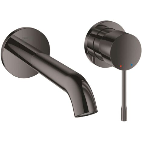 Grohe – Mitigeur lavabo mural 2 trous – Finition graphite – Hauteur sous bec 105 mm – Débit 5,7 l/min – Installation encastrée - 19408A01