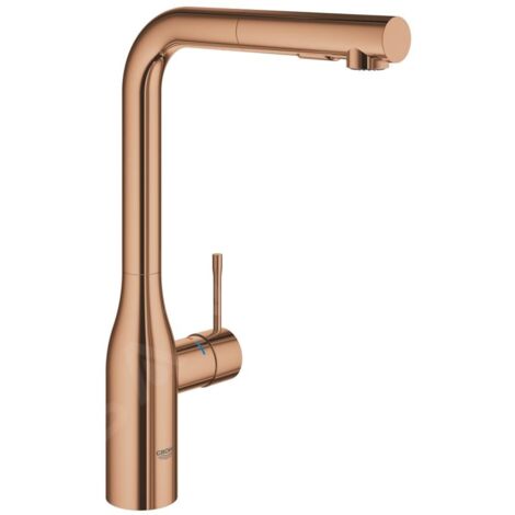 Grohe – Mitigeur monocommande évier 30270DA0 – Bec haut pivotant 360° – Finition chrome – Douchette extractible avec inverseur jet laminaire/SpeecClean