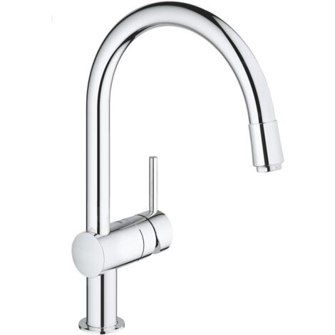 Grohe Mitigeur Monocommande Évier avec Mousseur Extractible Minta, Chromé 23374003 (Import Allemagne)
