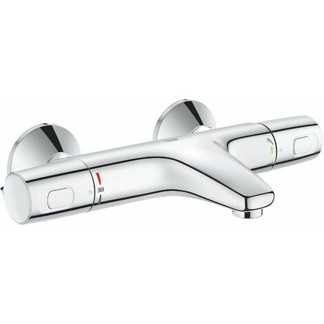 Grohe – Mitigeur thermostatique de baignoire chromé – Finition résistante aux rayures – Technologie CoolTouch pour éviter les brûlures – Système TurboStat