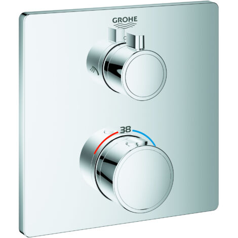Grohe – Mitigeur thermostatique de douche – Finition chrome éclatant – Dimensions 200x180x243mm – Débit 27/30 l/min – Technologie AquaDimmer