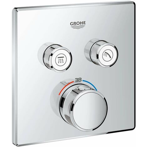 Grohe – Mitigeur thermostatique de douche encastré Grohtherm SmartControl – Finition chromée – 2 sorties – Technologie TurboStat pour régulation rapide
