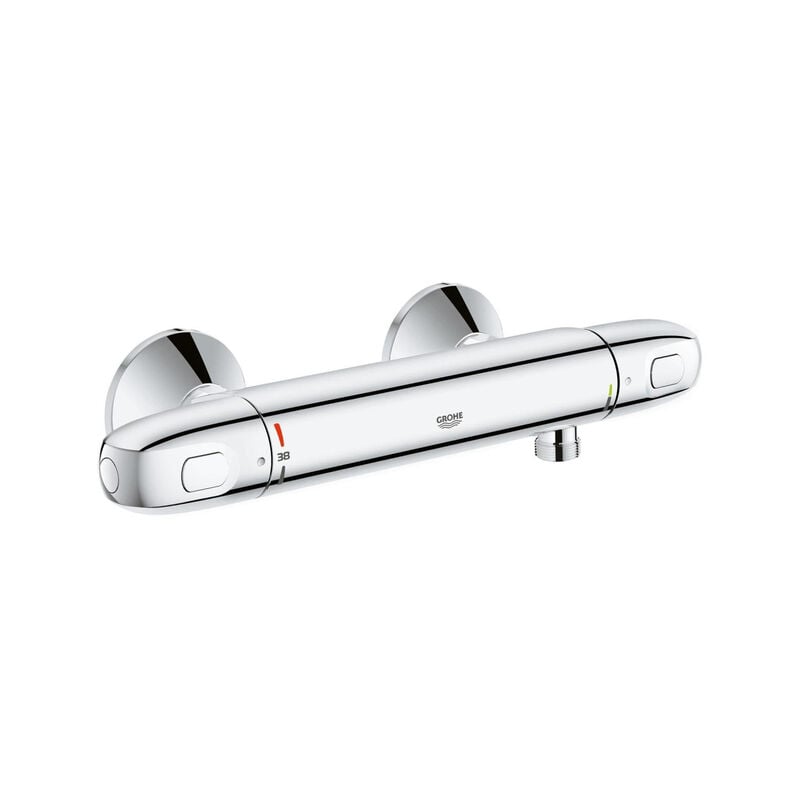 Grohe - Grohtherm 1000 New Robinet de douche thermostatique sans inverseur avec connexions entraxe 15cm EcoJoy et poignée de volume avec bouton Eco