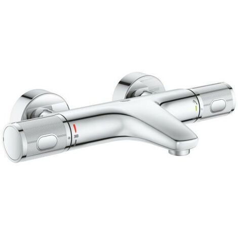 GROHE Mitigeur thermostatique douche Precision Feel, montage mural, indicateur de température, filtres intégrés, chromé, 347