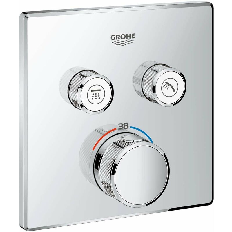 Grohe Fertigset Grohtherm Smartcontrol UP-THM, 2 Absperrventile, eckig, chrom