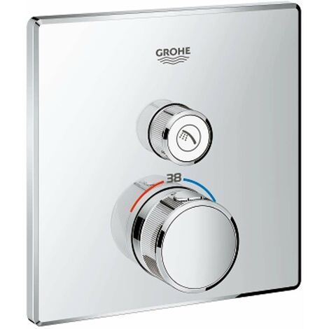 Grohe – Mitigeur thermostatique encastré de douche – Finition chrome – Débit 34 l/min – Température de sécurité 38°C – 29123000