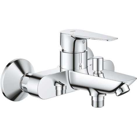 Grohe – Mitigeur monocommande bain/douche 23914001 – Finition chrome – Montage mural – Cartouche céramique 35 mm – Inverseur automatique