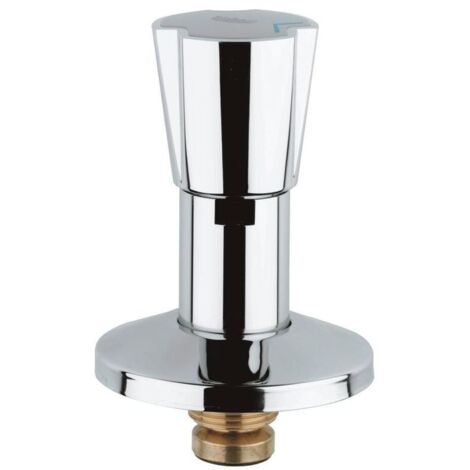 Grohe Oberteil, DN 20, für UP-Ventile 3/4", Dreikantgriff, Metall, wärmeisoliert, Schubrosette, Markierung Blau/Rot, Chrom