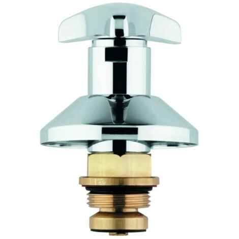 Grohe Oberteil, DN 25, für UP-Ventile 1", Trecorn-Griff, Schubrosette, Markierung Rot, Chrom