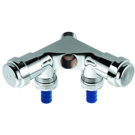 Grohe Original WAS Doppelventil Einfach, DN 15, Wandmontage, Innengewinde 1/2", Fettkammer-Oberteil 1/2", Chrom