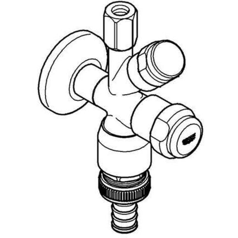 Grohe Original WAS Kombi-Eckventil, DN 15, Wandmontage, Kartuschen-Oberteil, Sicherungseinrichtung Typ HD, 3/8", Chrom