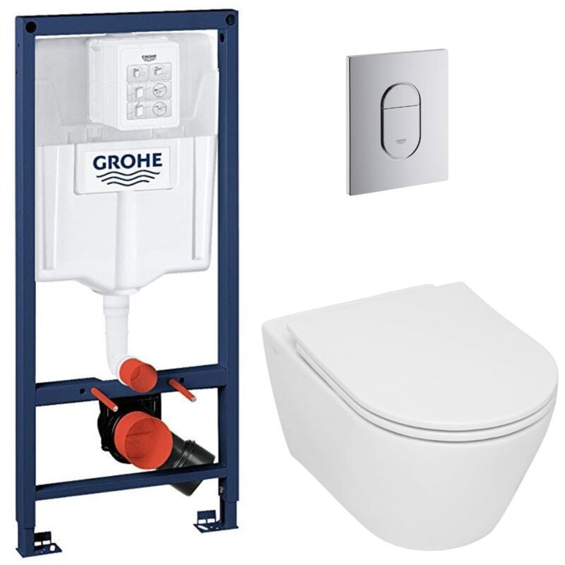 Pack Rapid sl+ plaque arena + Fixations murales + set d'isolation phonique + Cuvette + Abattant soft close (ArenaSP26) - Grohe