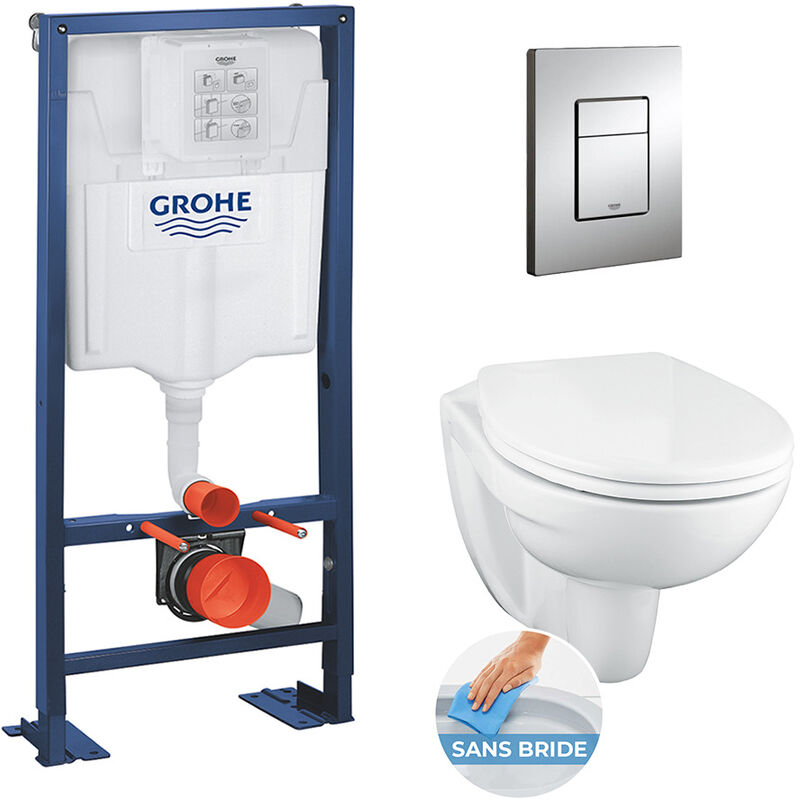 Grohe - pack wc Rapid sl autoportant avec cuvette rimless Bau Ceramic (AutoportantBau1)