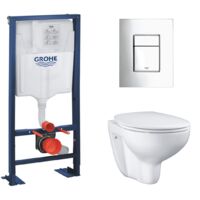 Grohe pack WC Rapid SL autoportant avec cuvette rimless Bau Ceramic (AutoportantBau1)