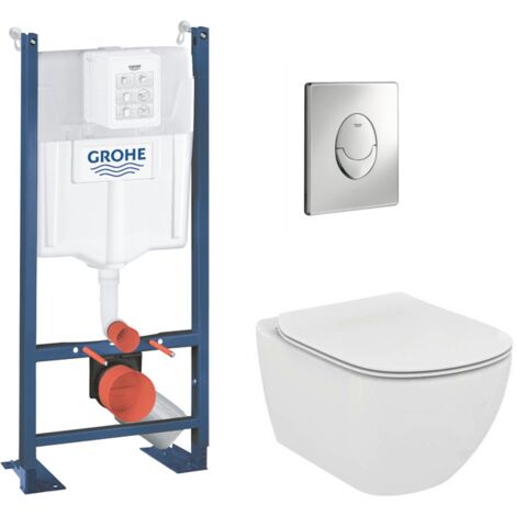 Grohe Pack WC Rapid SL autoportant + cuvette Ideal Standard T354601 + plaque Skate Air chrome (ProjectTesi-2)