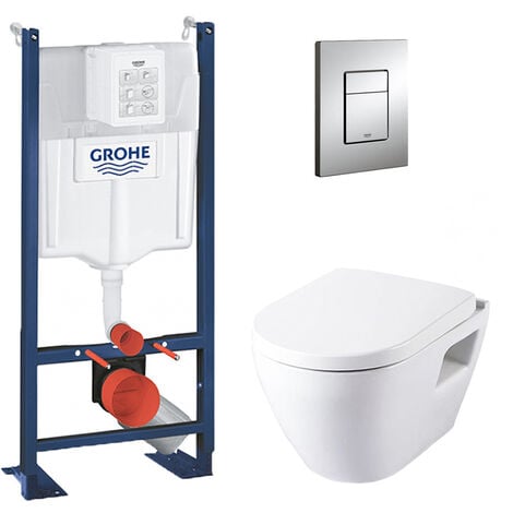 Grohe Pack WC Rapid SL autoportant + cuvette SM10 + plaque Skate Cosmo chrome
