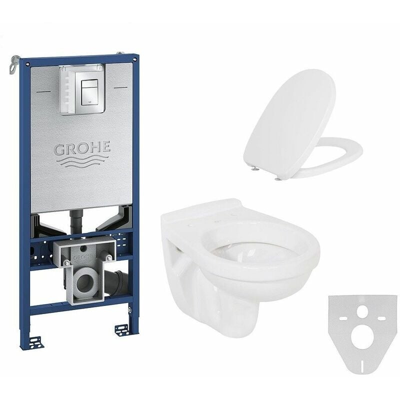 Pack wc Rapid slx autoportant avec cuvette Neo Version Abattant: Abattant frein de chute - Grohe