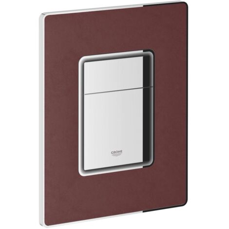 GROHE plaque de commande WC Skate Cosmopolitan cuir rouge tanin