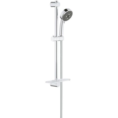 Grohe – Pommeau de douche 100 mm 3 jets – Barre de douche avec flexible 1750 mm – Finition chrome – Économie d'eau – 26097000