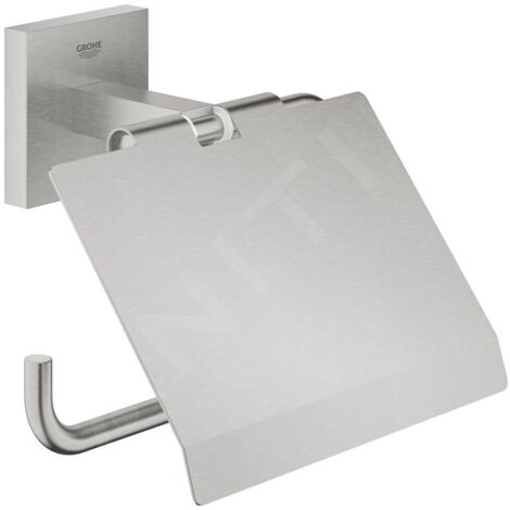 Grohe – Porte-papier toilette mural avec couvercle en métal supersteel – Fixation cachée – Installation vissée ou collée – 41102DC0