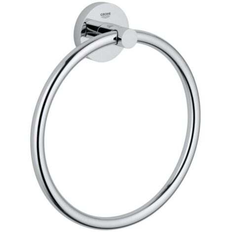 Grohe – Porte-serviette anneau chrome Ø 180 mm – Fixation murale – Métal durable – 40365001