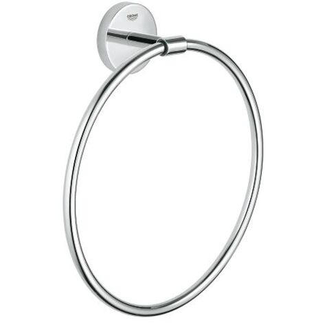 Grohe – Porte-serviette de construction 180 mm – Métal avec finition chromée StarLight – Capacité 5 kg – Installation vissée ou collée