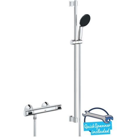 Grohe Precision Flow Brausethermostat 34805001 Aufputz, 1/2" mit Brausegarnitur, Länge 900mm, chrom