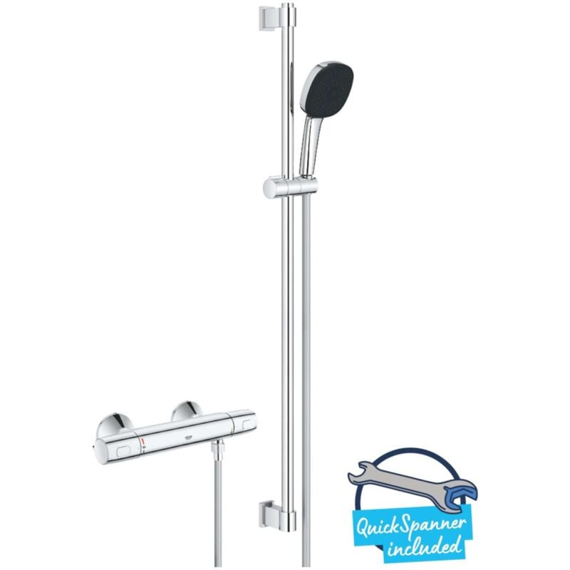 Grohe - Precision Trend - Set de douche avec thermostat, 3 jets, chrome 34855003