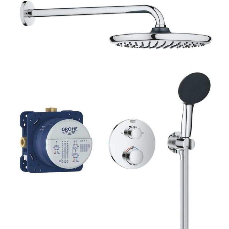 Precision - Set de douche avec thermostat encastré, diamètre 25 cm, chrome 34883000 - Grohe