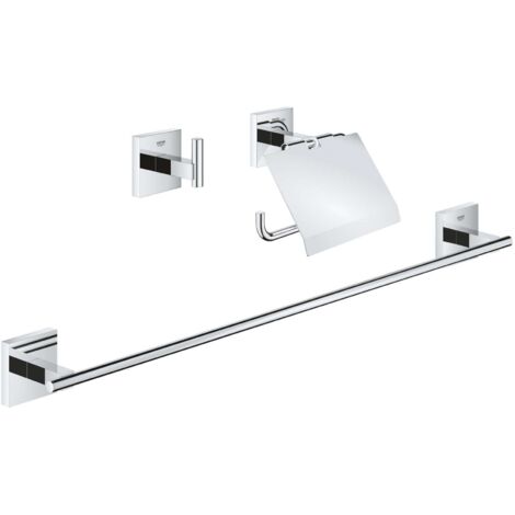 Grohe QuickFix Start Cube - Bad-Accessoires-Set 3 in 1, verchromt 41124000