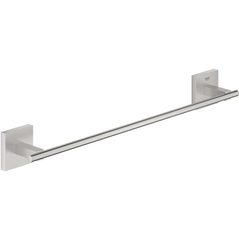 Grohe - QuickFix - Start Cube - Barre porte-serviettes 450 mm- Finition Supersteel 40987DC0 (à visser ou à coller)