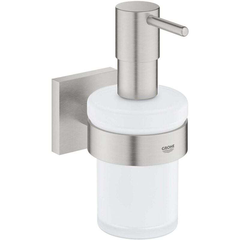 QuickFix Start Cube - Distributeur de savon avec support, verre/supersteel 41098DC0 - Grohe